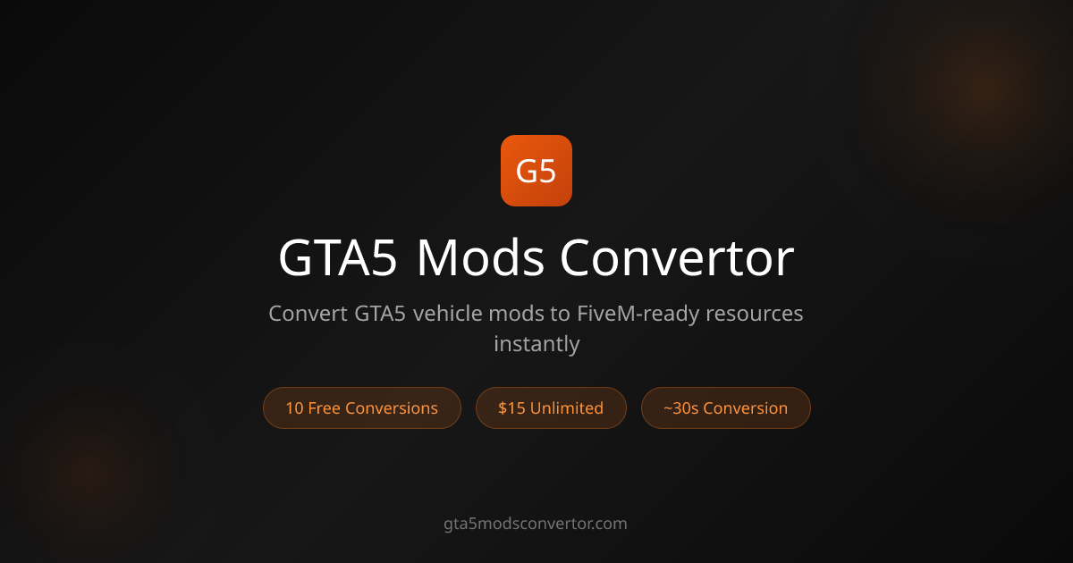 GTA5 Mods Convertor | Convert GTA5 Vehicle Mods to FiveM Resources ...